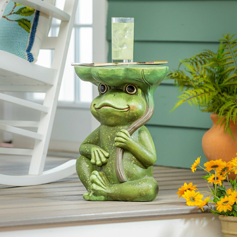 Plow & Hearth 17" Resin Frog Patio Table