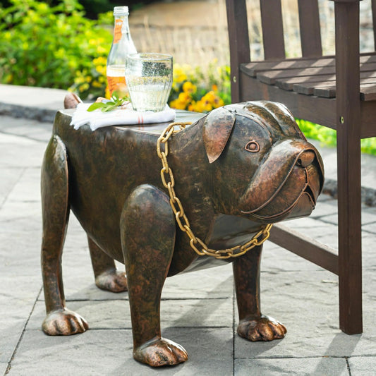 Plow & Hearth Handmade Metal Pit Bull Table