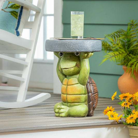Plow & Hearth 17" Resin Turtle Patio Table