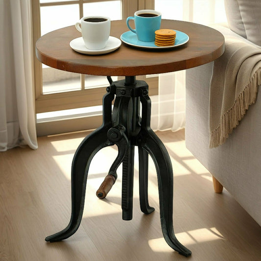 Plow & Hearth Regan Adjustable Accent Table, Chestnut