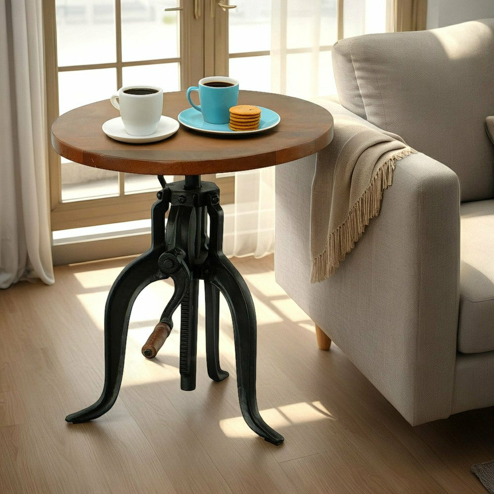 Plow & Hearth Regan Adjustable Accent Table, Chestnut