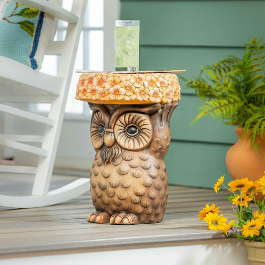 Plow & Hearth 17" Resin Owl Patio Table