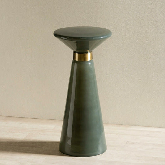 Plow & Hearth Milky Glass Drink Table