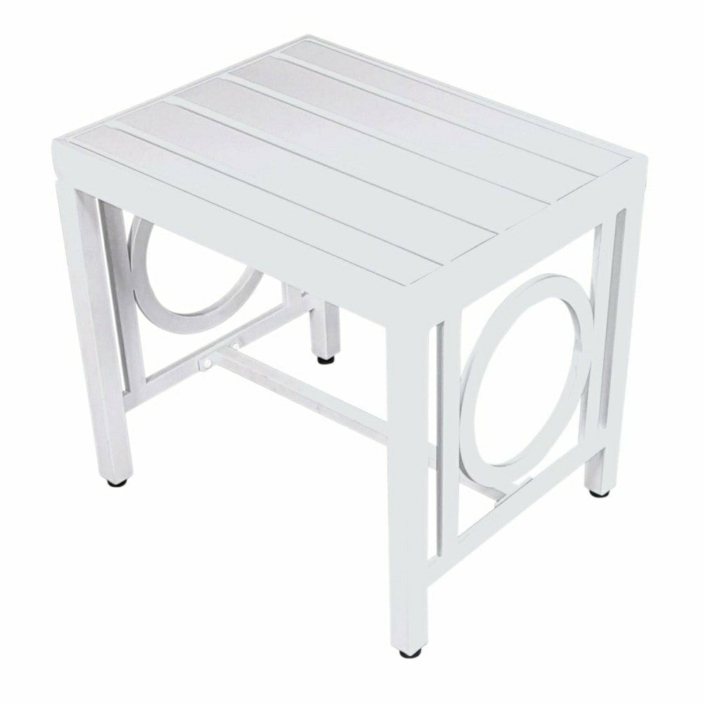 Plow & Hearth Grammercy Outdoor Side Table, White