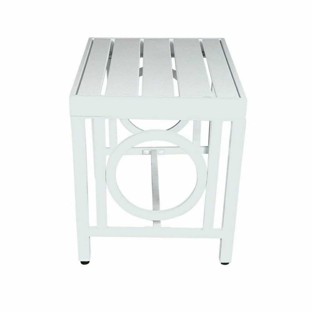 Plow & Hearth Grammercy Outdoor Side Table, White