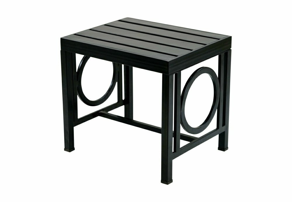 Plow & Hearth Grammercy Outdoor Side Table, Black