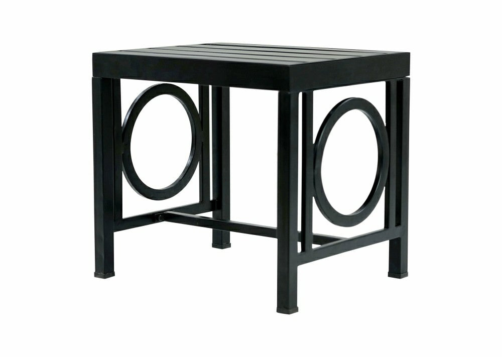 Plow & Hearth Grammercy Outdoor Side Table, Black