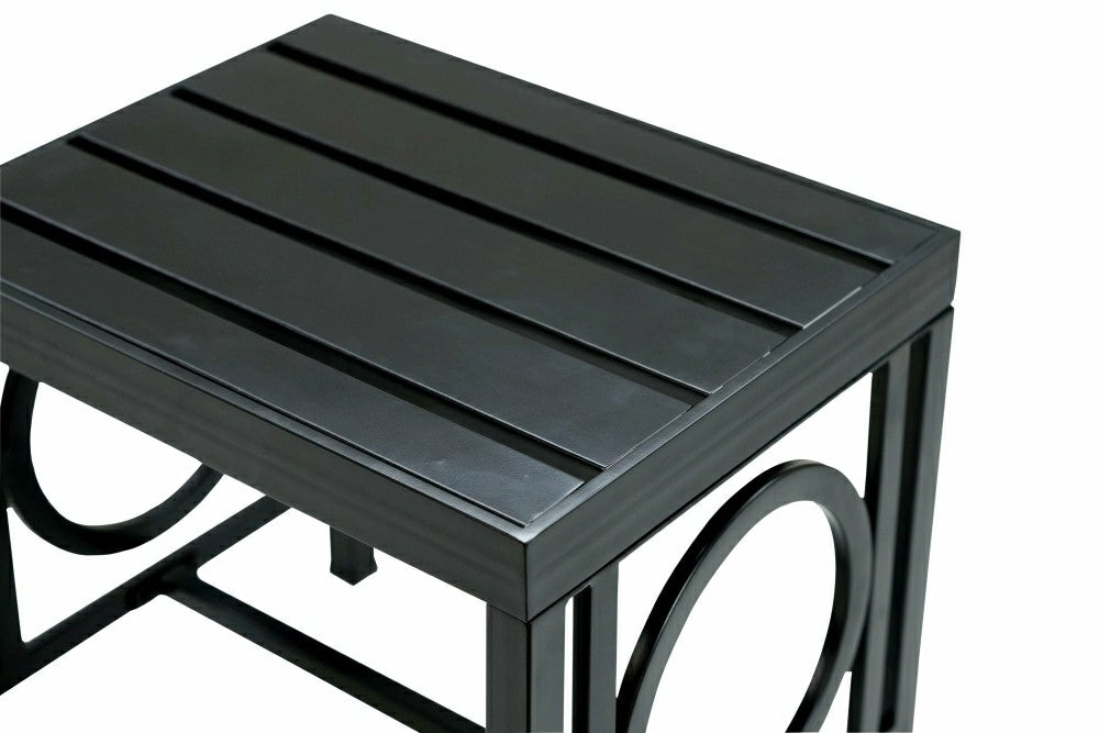 Plow & Hearth Grammercy Outdoor Side Table, Black