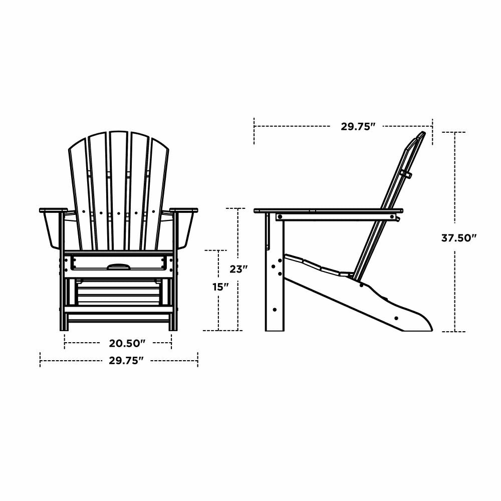 Plow & Hearth POLYWOOD Adirondack Chair with Ottoman