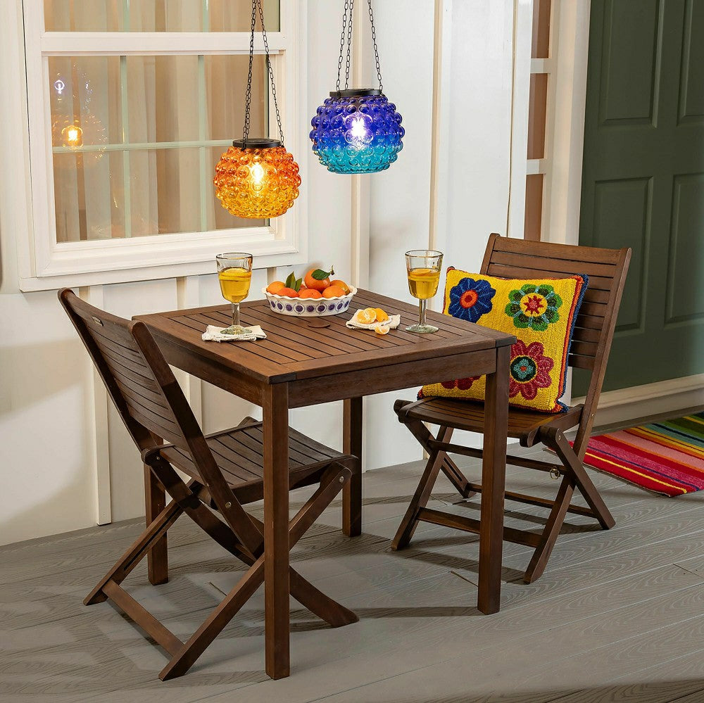 Plow & Hearth Eucalyptus Folding Bistro Chairs, Set of 2