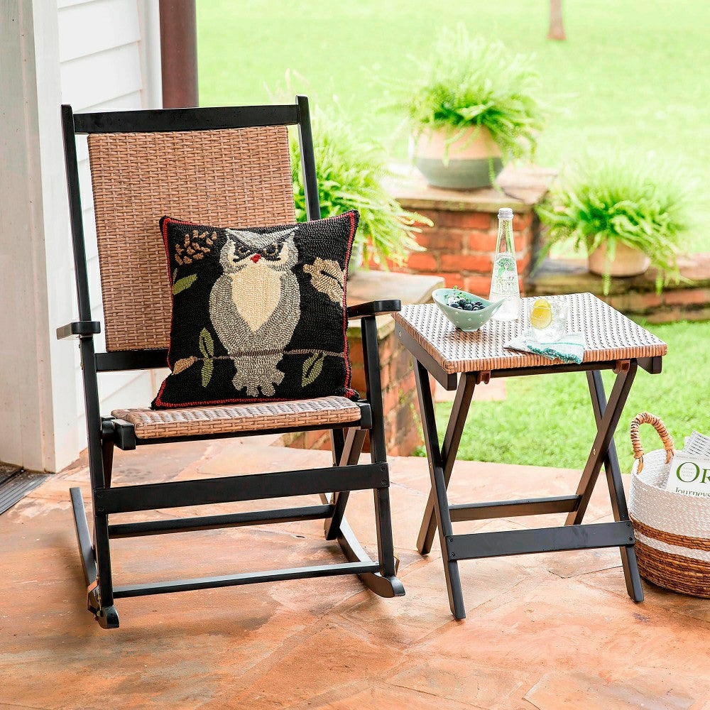 Plow & Hearth Claytor Folding Eucalyptus Outdoor Rocker