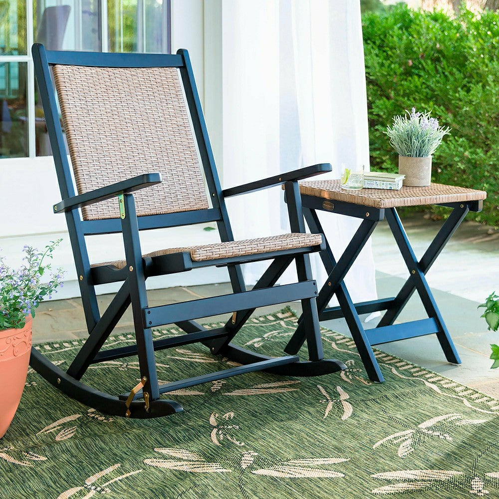 Plow & Hearth Claytor Folding Eucalyptus Outdoor Rocker