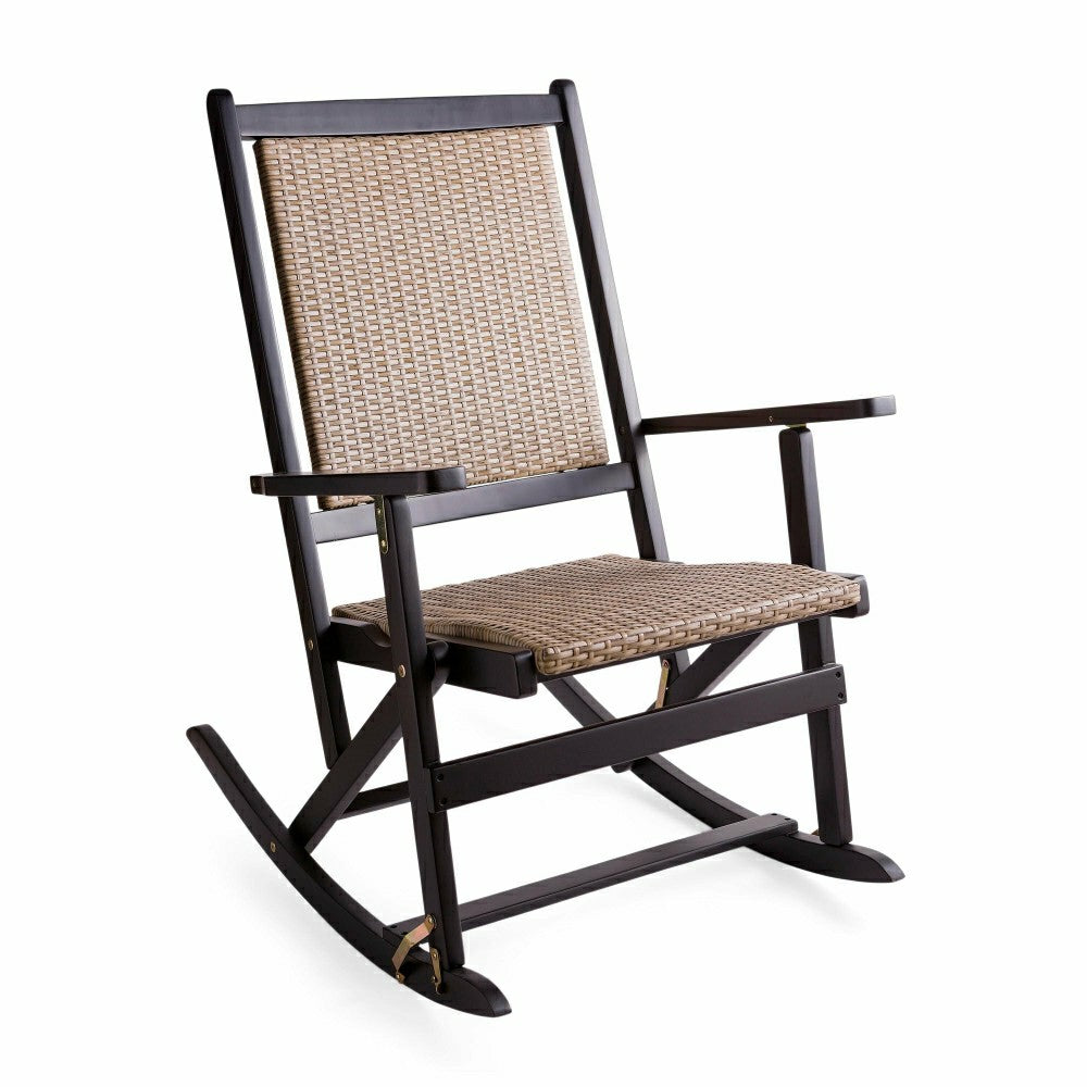 Plow & Hearth Claytor Folding Eucalyptus Outdoor Rocker