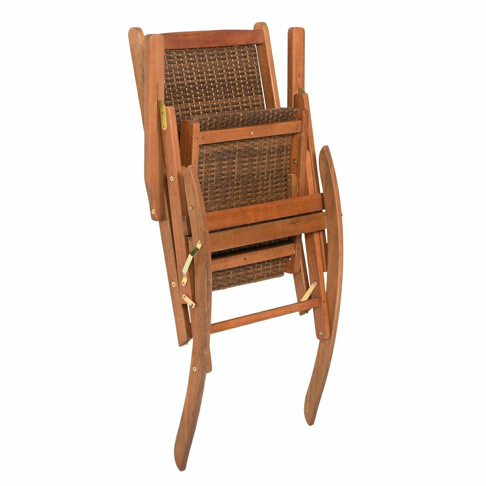 Plow & Hearth Claytor Folding Eucalyptus Outdoor Rocker