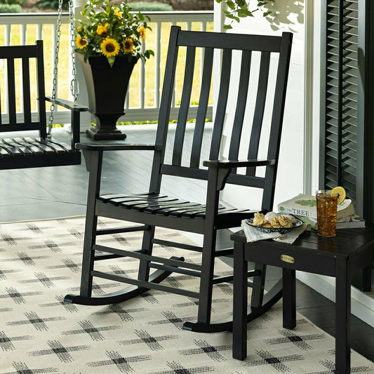 Plow & Hearth Slatted Wood Rocker