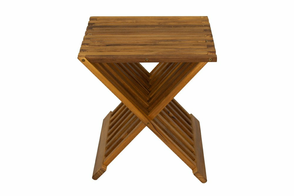 Plow & Hearth Winchester Teak Folding Stool