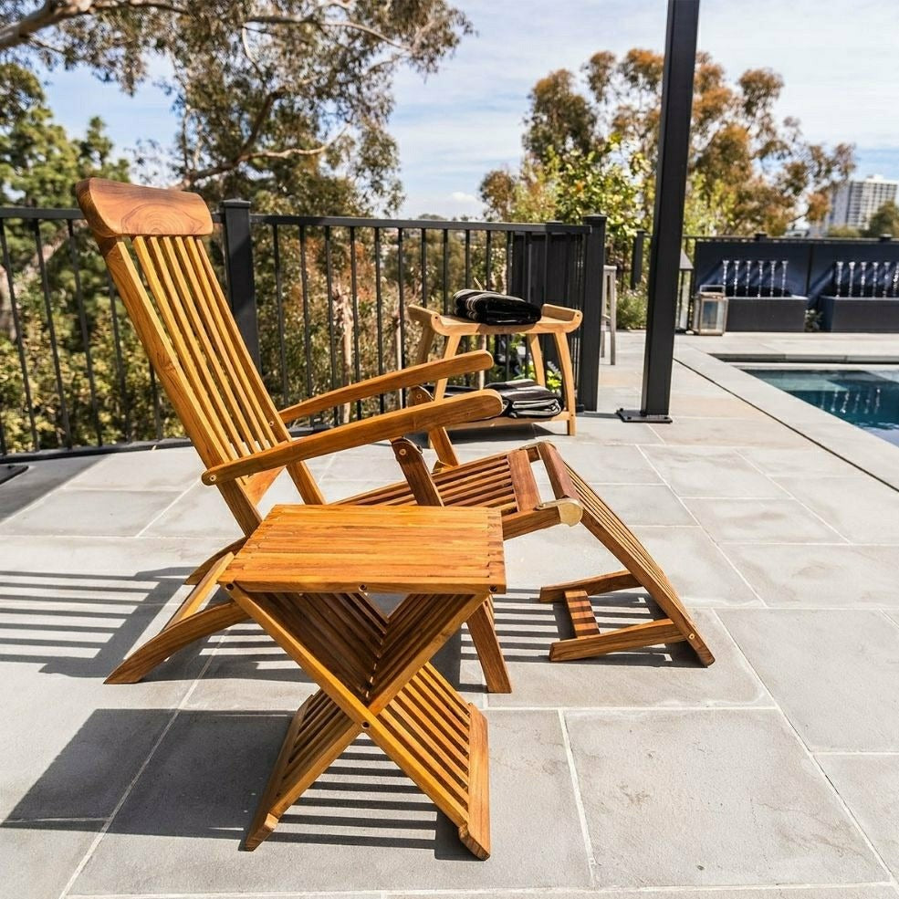 Plow & Hearth Winchester Teak Folding Stool