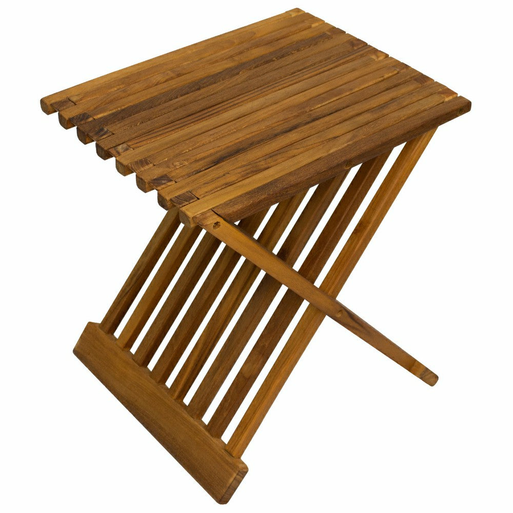 Plow & Hearth Winchester Teak Folding Stool