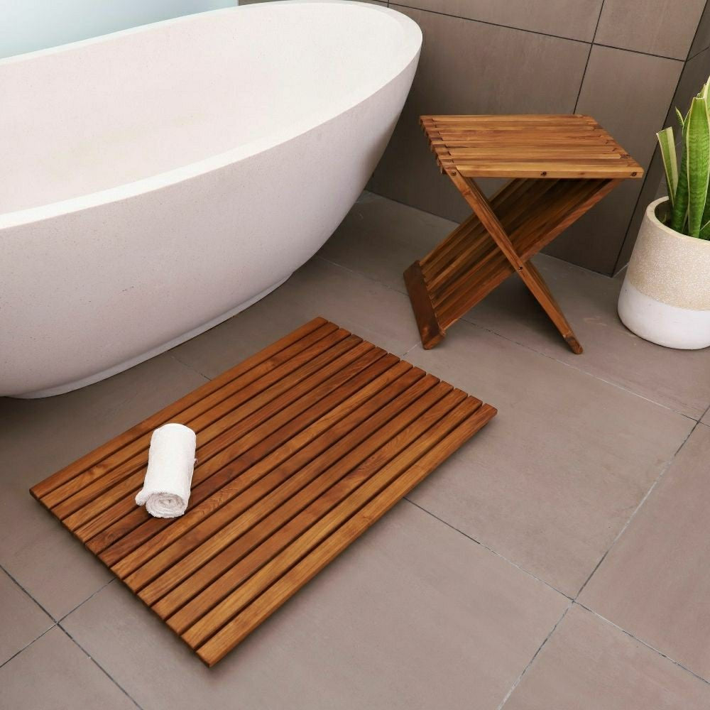 Plow & Hearth Winchester Teak Folding Stool