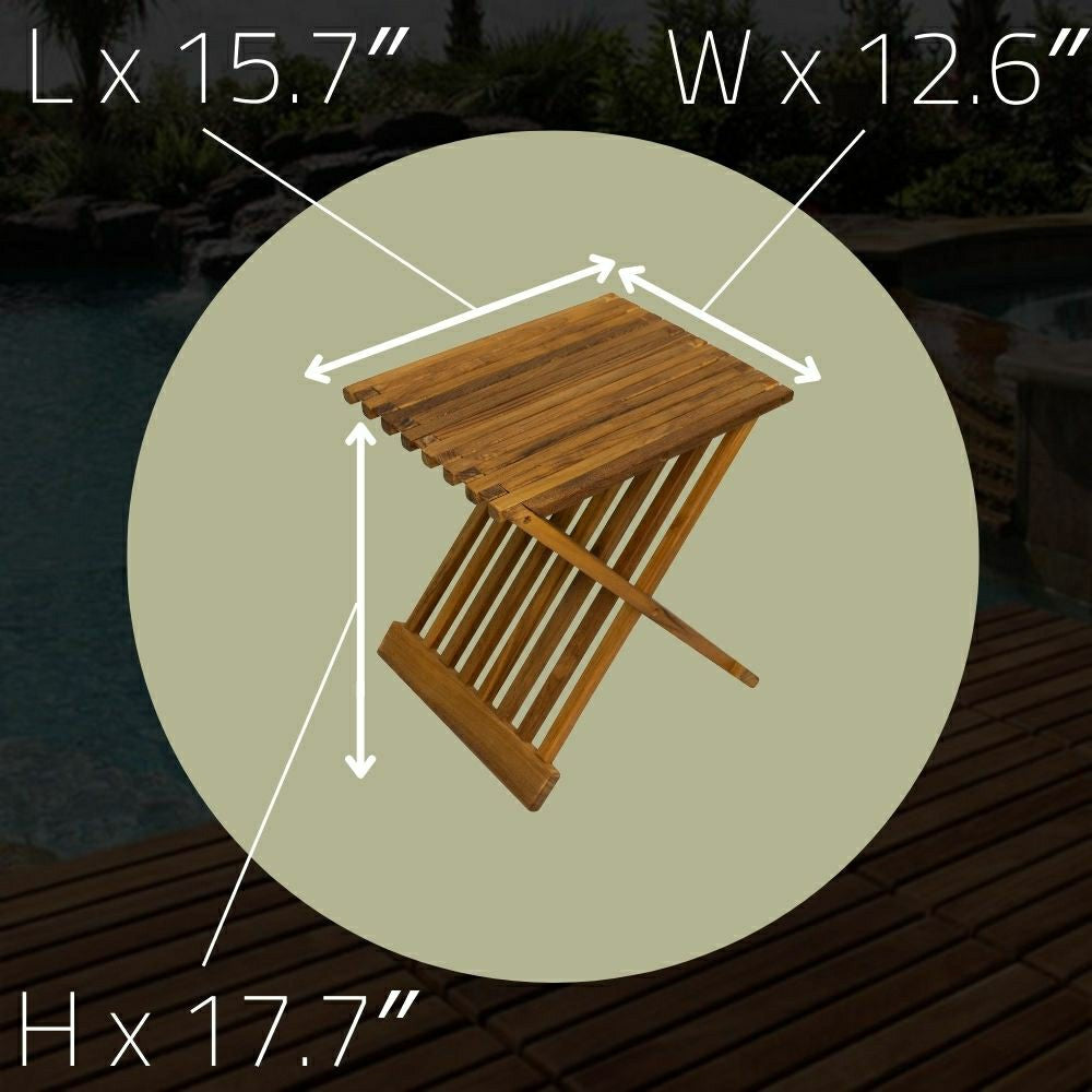 Plow & Hearth Winchester Teak Folding Stool