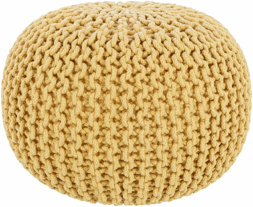 Plow & Hearth Yablanitsa Orange Knitted Pouf