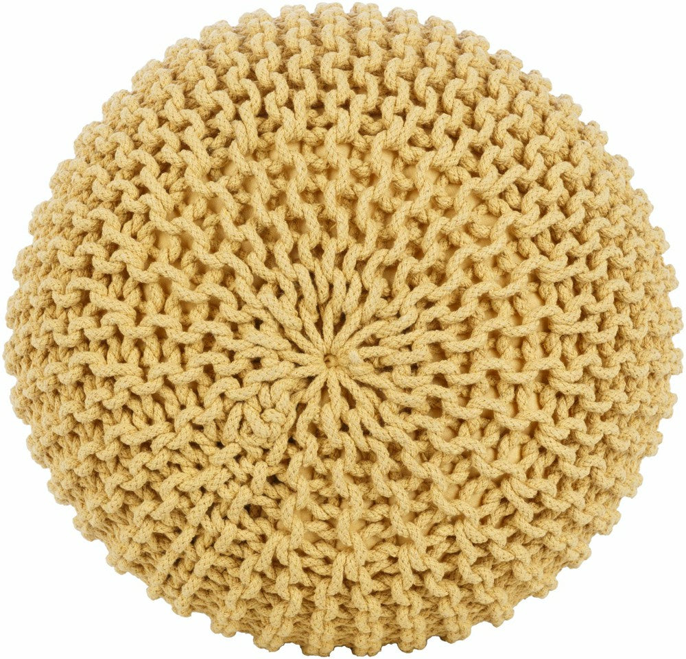 Plow & Hearth Yablanitsa Orange Knitted Pouf