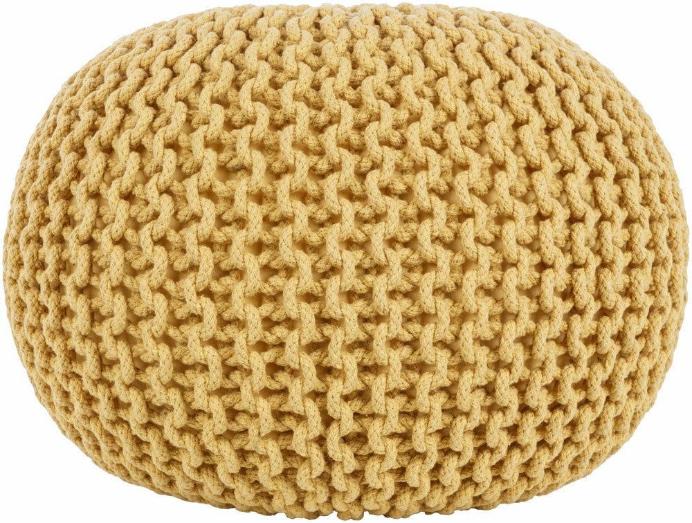 Plow & Hearth Yablanitsa Orange Knitted Pouf