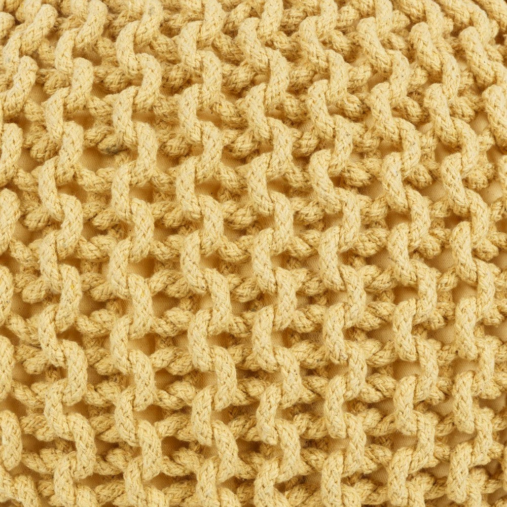 Plow & Hearth Yablanitsa Orange Knitted Pouf