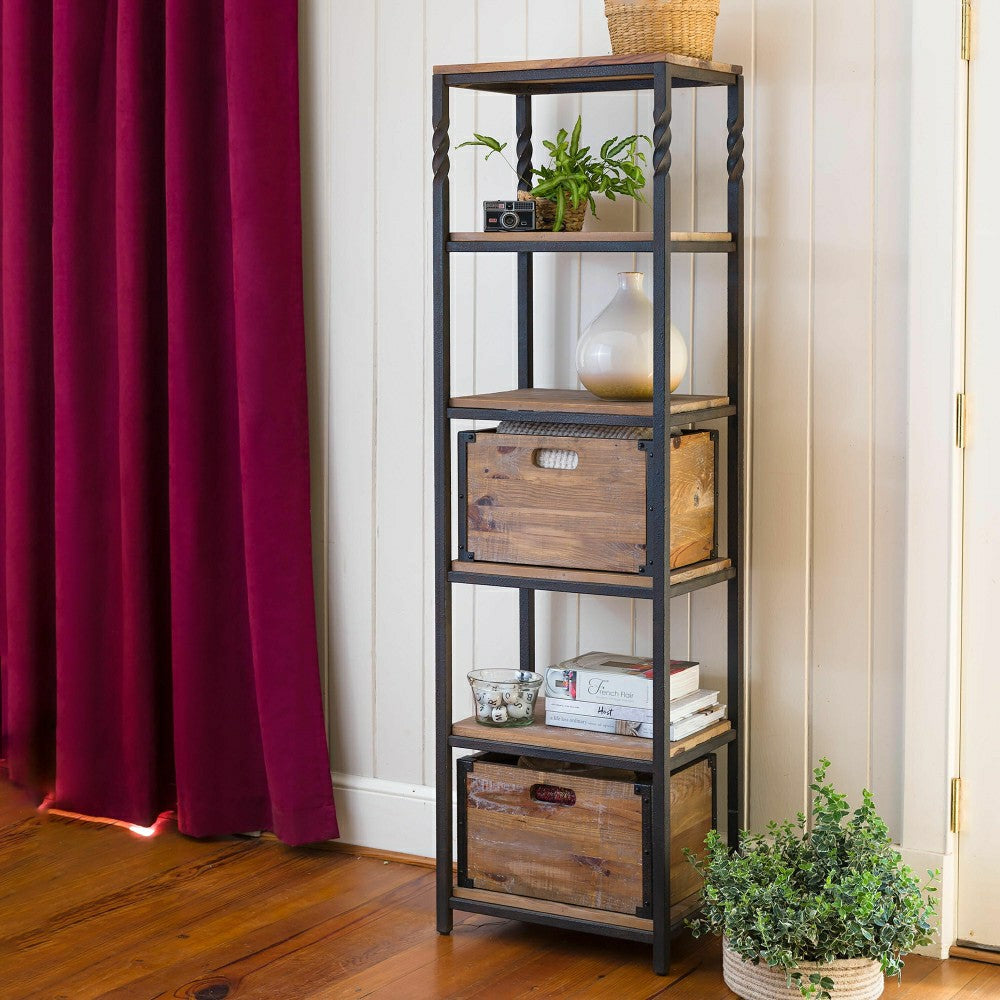 Plow & Hearth Deep Creek Etagere Storage Stand with Shelves