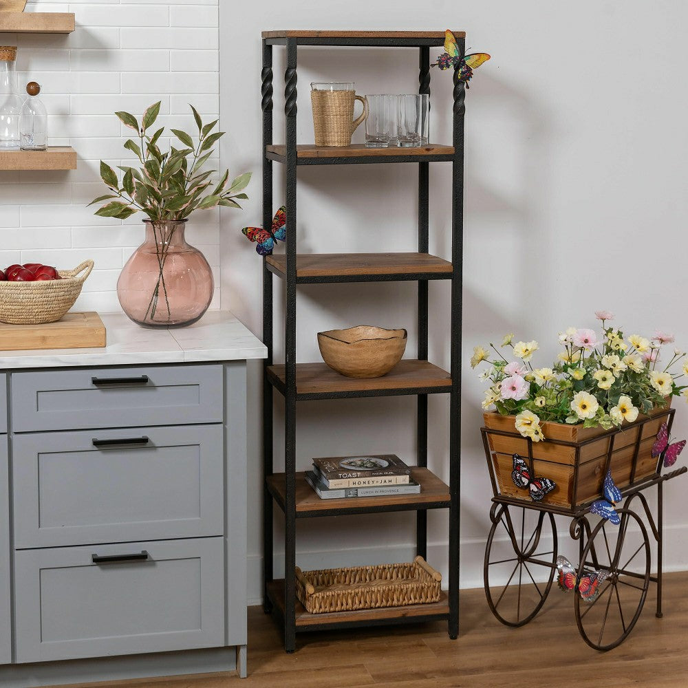 Plow & Hearth Deep Creek Etagere Storage Stand with Shelves