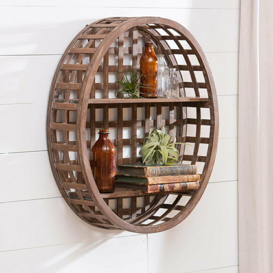 Plow & Hearth Woven Oval Wall Shelf