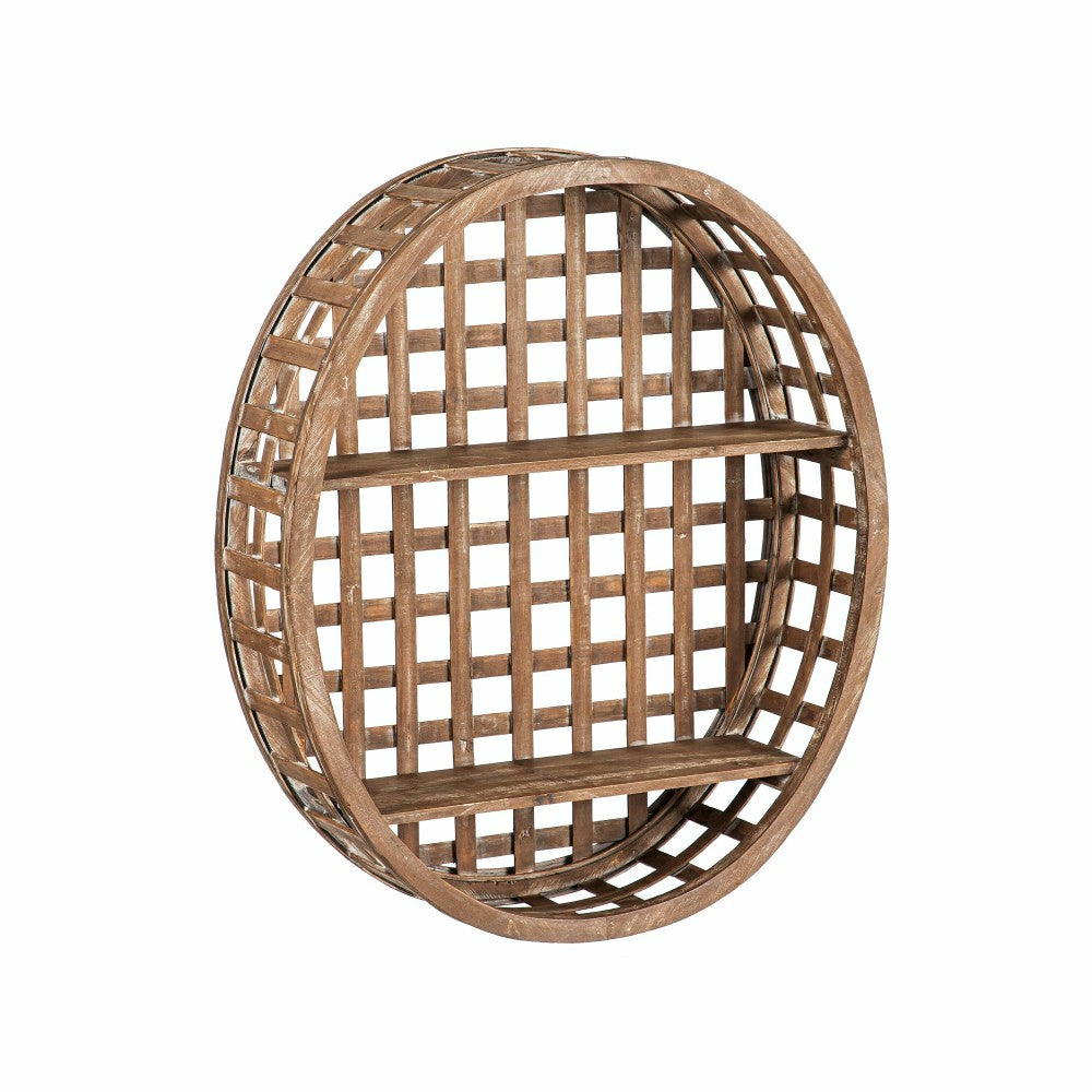 Plow & Hearth Woven Oval Wall Shelf