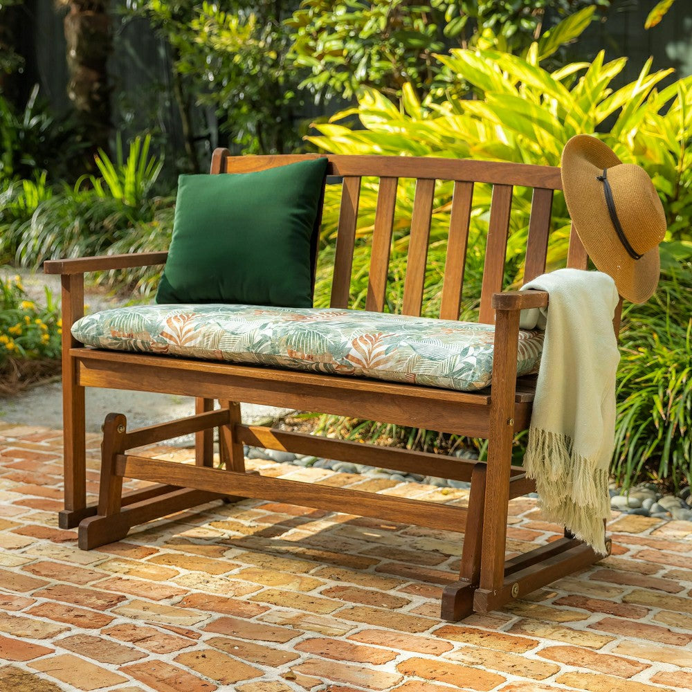 Plow & Hearth Eucalyptus Wood Love Seat Glider