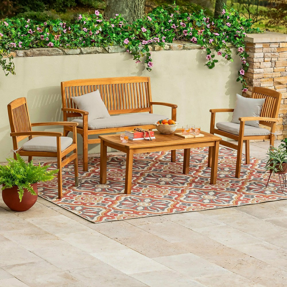 Plow & Hearth Teak Seating Set, 4-Piece