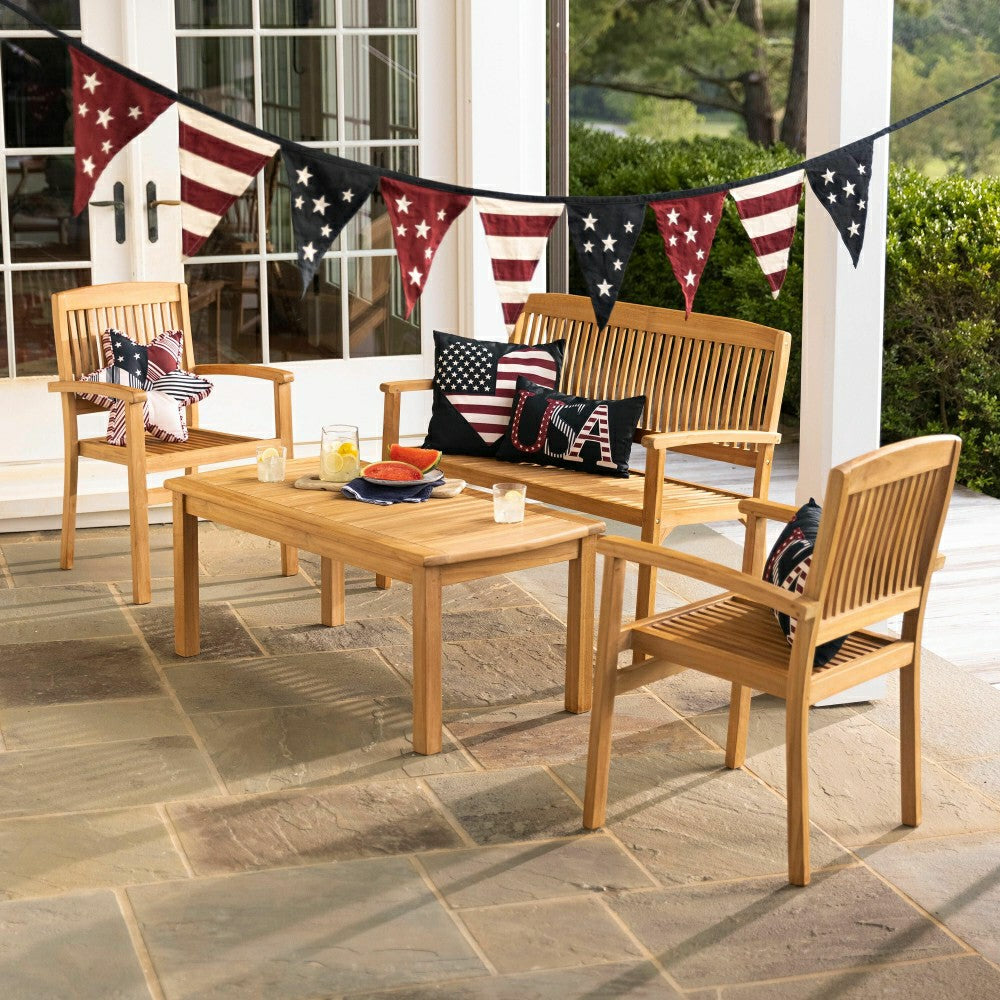 Plow & Hearth Teak Seating Set, 4-Piece