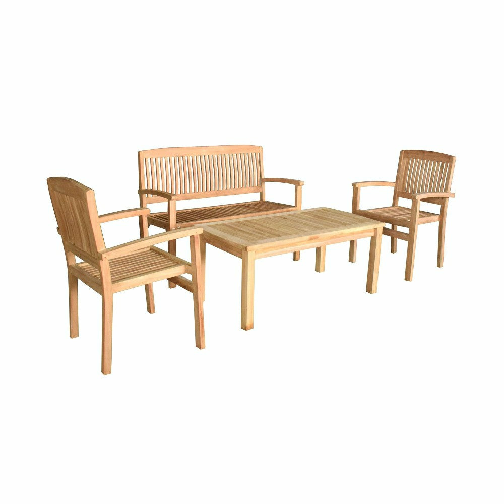 Plow & Hearth Teak Seating Set, 4-Piece