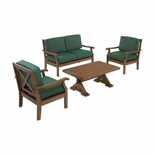 Plow & Hearth Claremont Deep Seating Love Seat Set w/Cushions