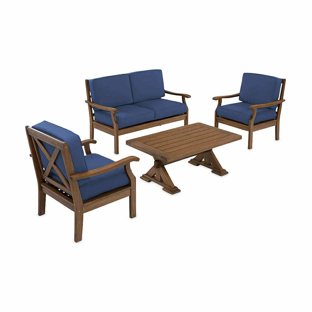 Plow & Hearth Claremont Deep Seating Love Seat Set w/Cushions