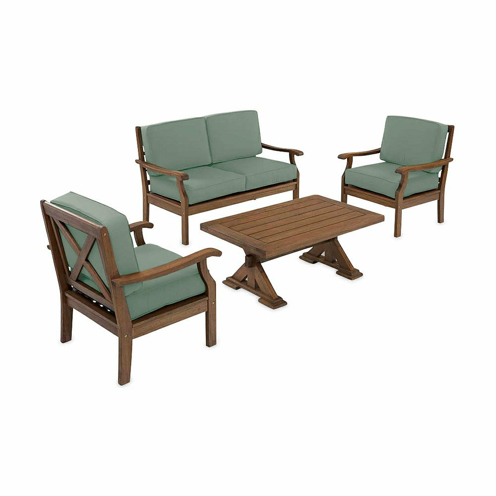 Plow & Hearth Claremont Deep Seating Love Seat Set w/Cushions