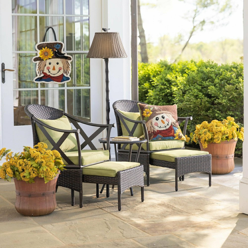 Plow & Hearth Wicker Patio Furniture Set with Cushions
