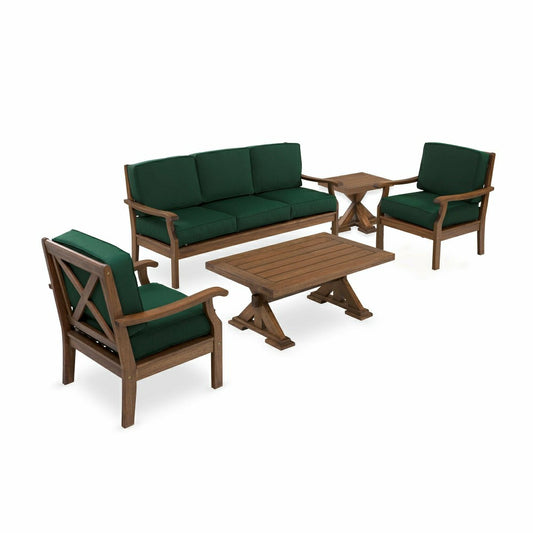 Plow & Hearth Sofa Set: Sofa, Chairs, & 2 Tables