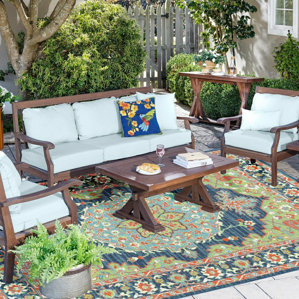 Plow & Hearth Sofa Set: Sofa, Chairs, & 2 Tables