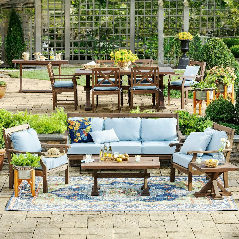 Plow & Hearth Sofa Set: Sofa, Chairs, & 2 Tables