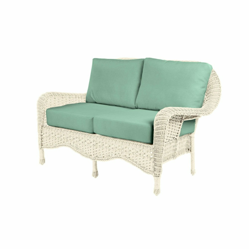 Plow & Hearth Prospect Hill Outdoor Wicker Deep Seating Love Seat w/Cushions