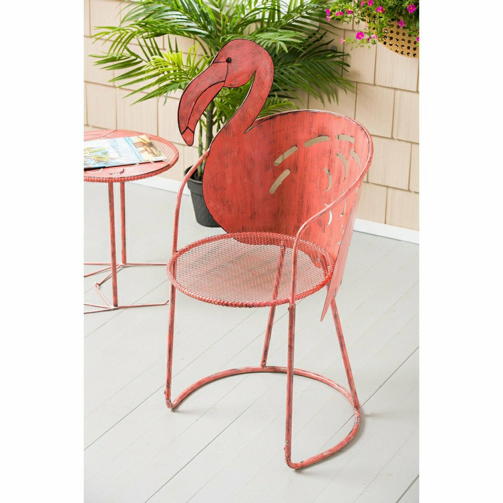 Plow & Hearth Flamingo Chair and Side Table, Set of 2