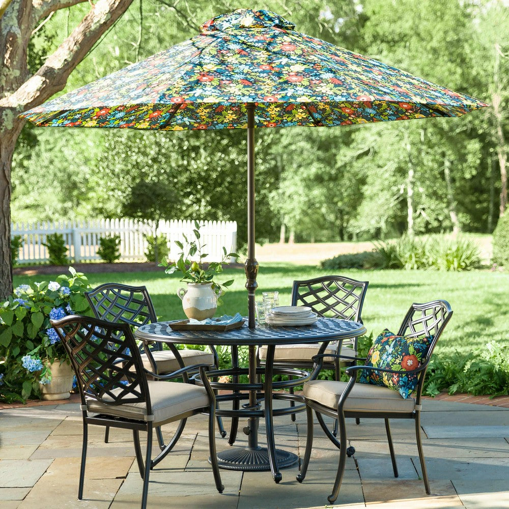 Plow & Hearth Park Grove Cast Aluminum Outdoor 5-Piece Dining Set with Cushions