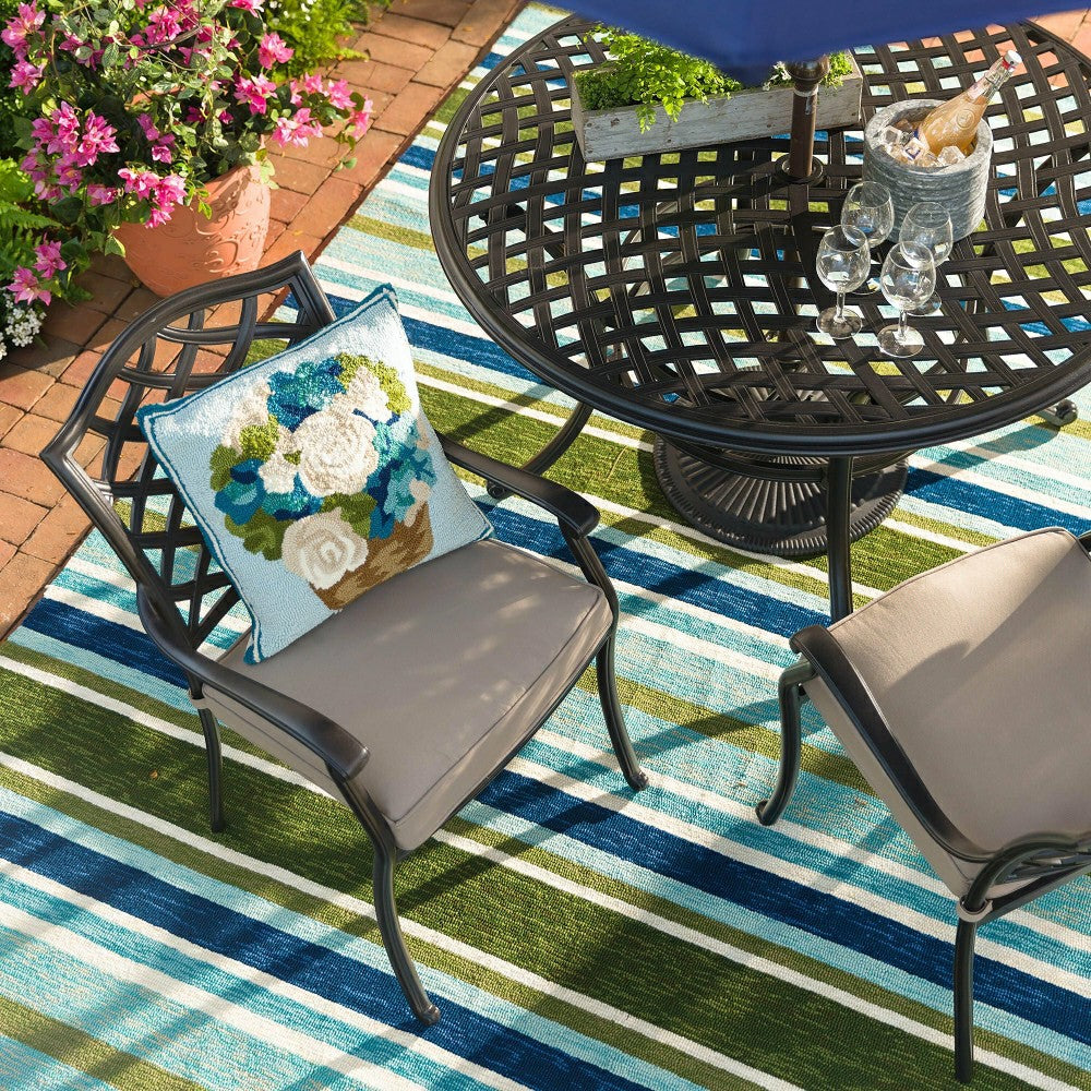 Plow & Hearth Park Grove Cast Aluminum Outdoor 5-Piece Dining Set with Cushions