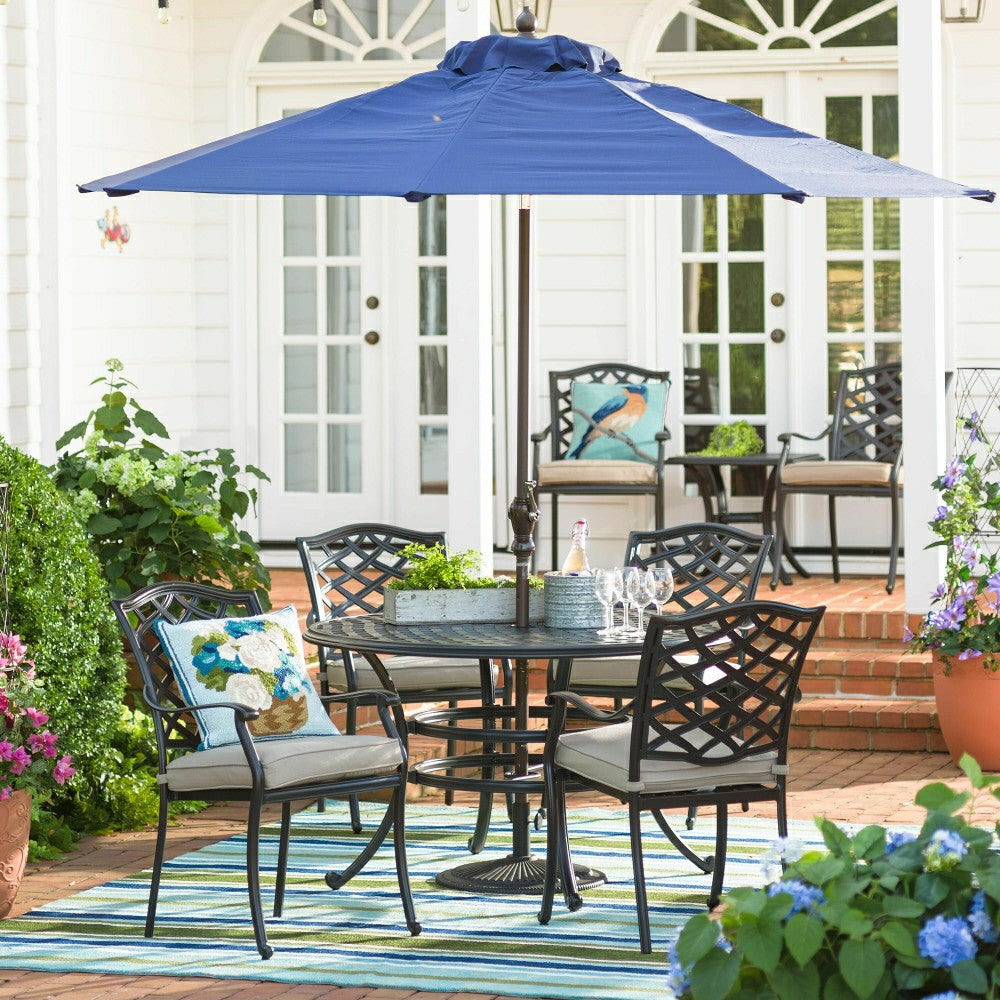 Plow & Hearth Park Grove Cast Aluminum Outdoor 5-Piece Dining Set with Cushions