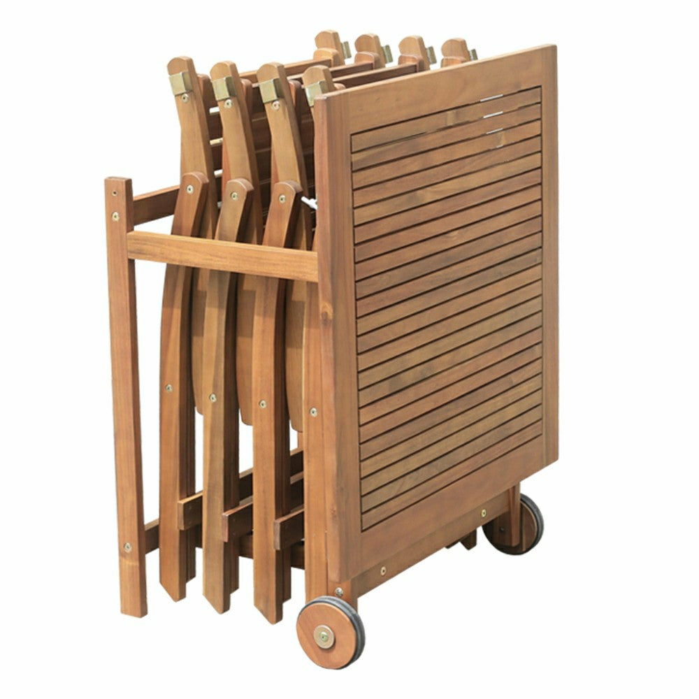 Plow & Hearth Kingswood 5 Piece Folding Table and Chair Set