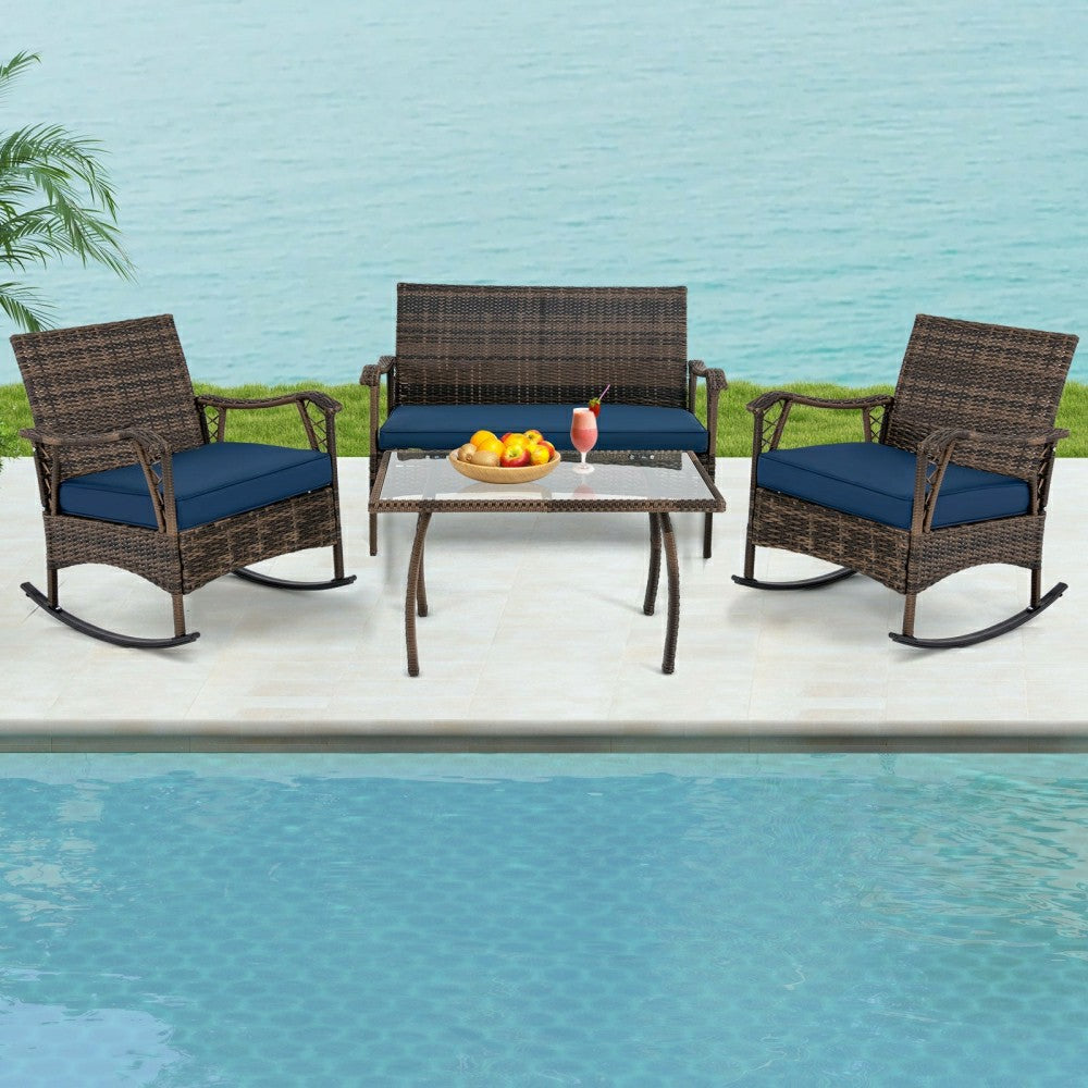 Plow & Hearth Outdoor Wicker Rocking Set